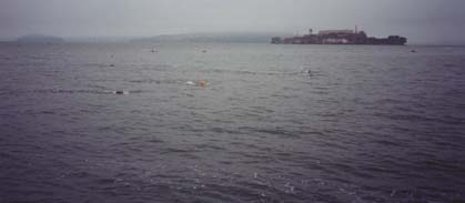 Swimmers escaping from Alcatraz