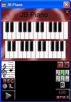 JB Piano - программа-синтезатор для Pocket PC КПК, поет голосом